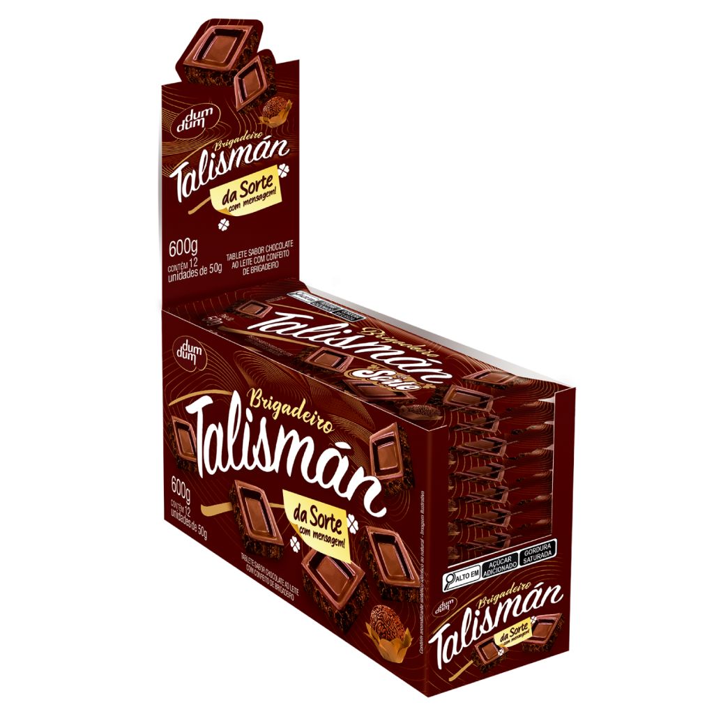 Talisman Display Talismán da Sorte Brigadeiro 50g - display - Dumdum Chocolates
