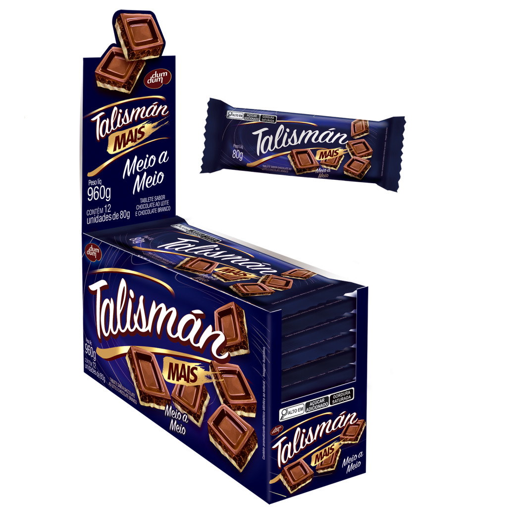 Talisman Display Talismán Mais Meio a Meio 80g - display - Dumdum Chocolates